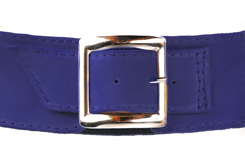 Violet purple women's calf bracelets, to wear over boots. Rear view - Florence KOOIJMAN